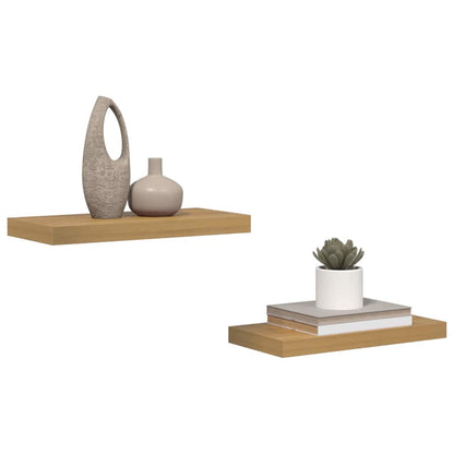 vidaXL Wall Shelf 2 pcs Brown 50 x 23.5 x 3.8 cm Engineered Wood