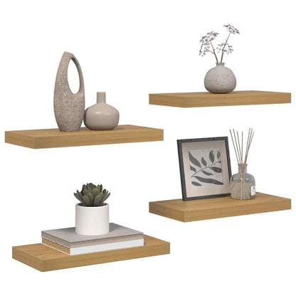 vidaXL Wall Shelf 4 pcs Brown 50 x 23.5 x 3.8 cm Engineered Wood