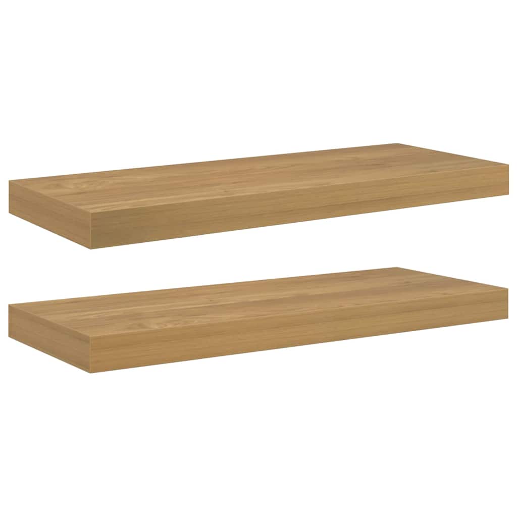 vidaXL Wall Shelf 2 pcs Brown 60 x 23.5 x 3.8 cm Engineered Wood