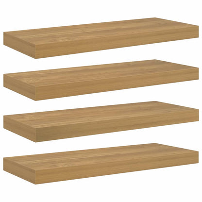 vidaXL Wall Shelf 4 pcs Brown 60 x 23.5 x 3.8 cm Engineered Wood