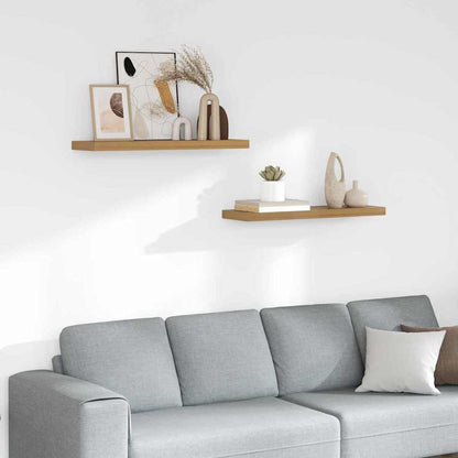 vidaXL Wall Shelf Wall-Mounted 2 pcs Brown 80 x 23.5 x 3.8 cm