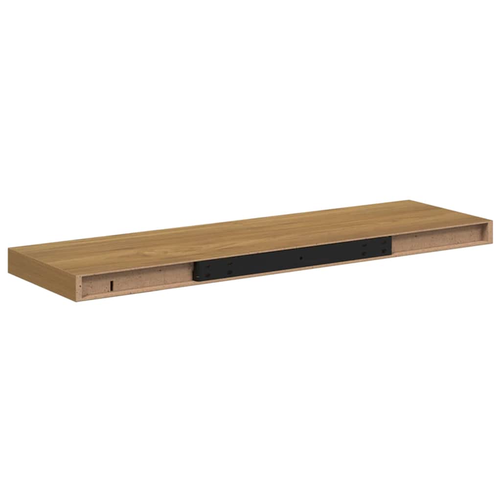 vidaXL Wall Shelf Wall-Mounted 2 pcs Brown 80 x 23.5 x 3.8 cm
