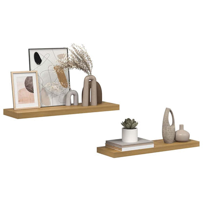 vidaXL Wall Shelf Wall-Mounted 2 pcs Brown 80 x 23.5 x 3.8 cm