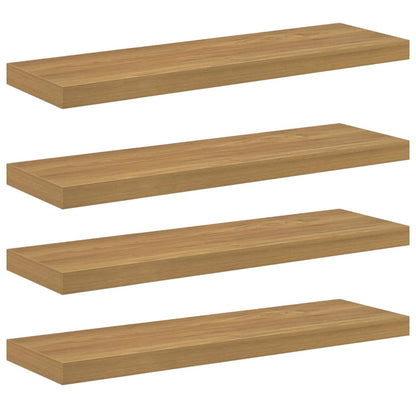 vidaXL Wall Shelf 4 pcs Brown 90 x 23.5 x 4 cm Engineered Wood
