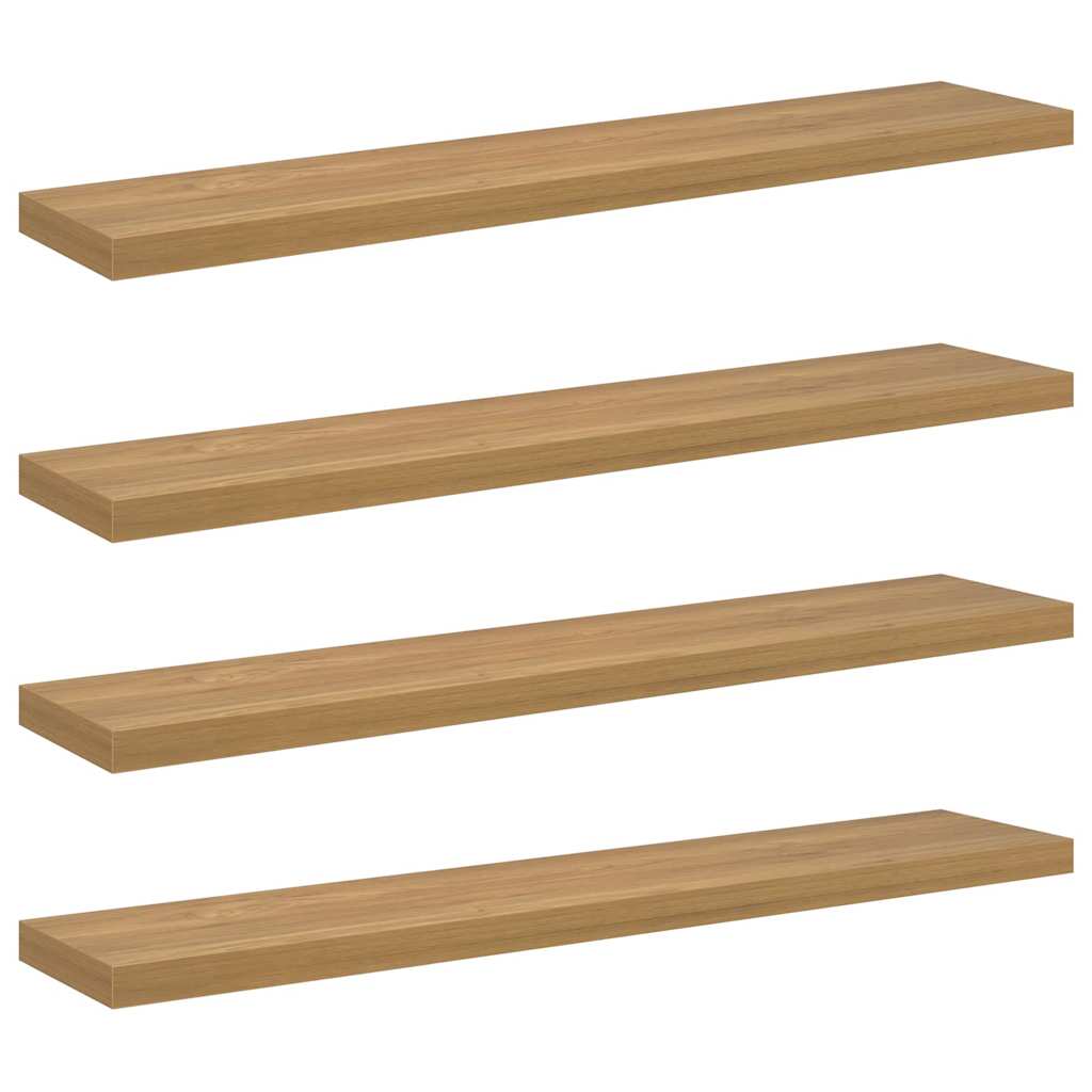vidaXL Wall Shelf Wall-Mounted 4 pcs Brown 120 x 23.5 x 3.8 cm