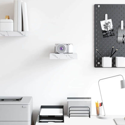 vidaXL Wall Shelf White Marble 23 x 23.5 x 4 cm Engineered Wood