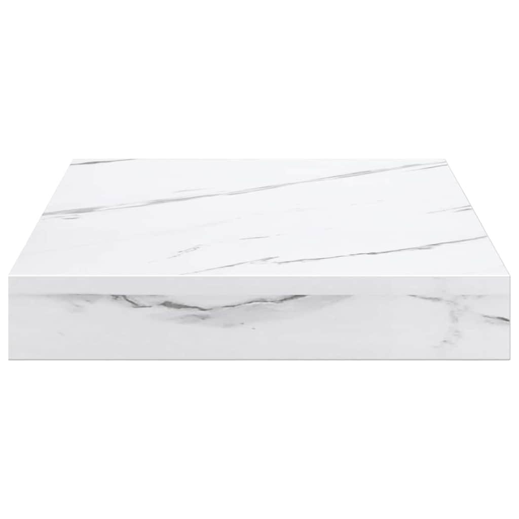 vidaXL Wall Shelf 2 pcs White Marble 23 x 23.5 x 4 cm Engineered Wood