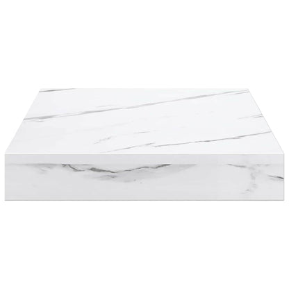 vidaXL Wall Shelf 2 pcs White Marble 23 x 23.5 x 4 cm Engineered Wood