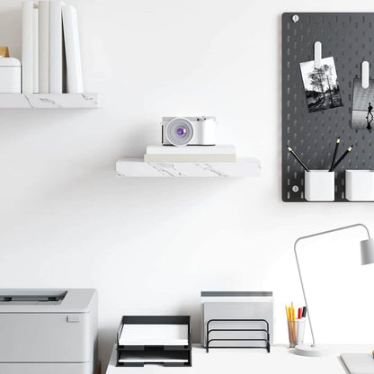 vidaXL Wall Shelf Wall-Mounted White Marble 40 x 23.5 x 3.8 cm