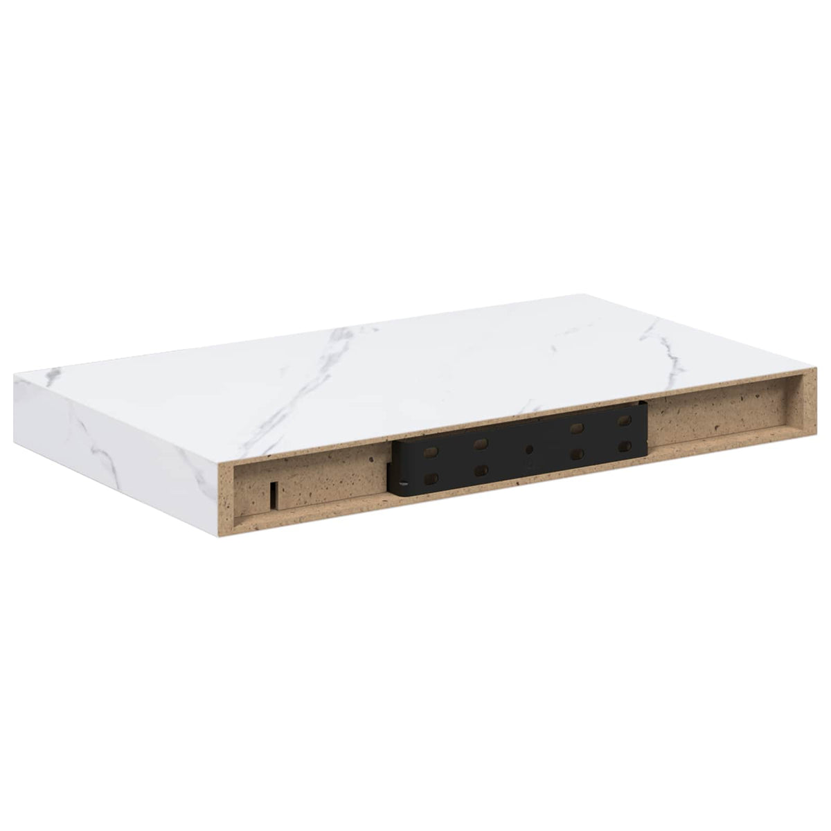 vidaXL Wall Shelf Wall-Mounted White Marble 40 x 23.5 x 3.8 cm