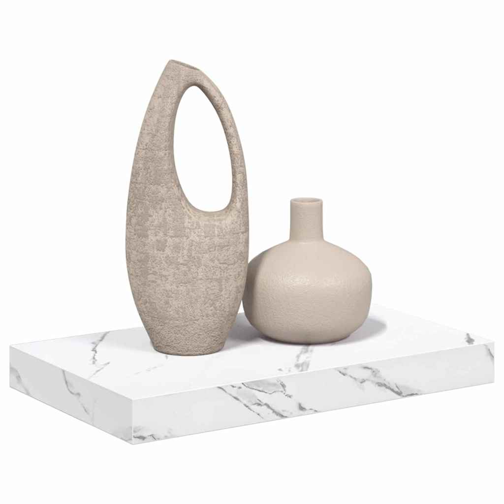 vidaXL Wall Shelf Wall-Mounted White Marble 40 x 23.5 x 3.8 cm