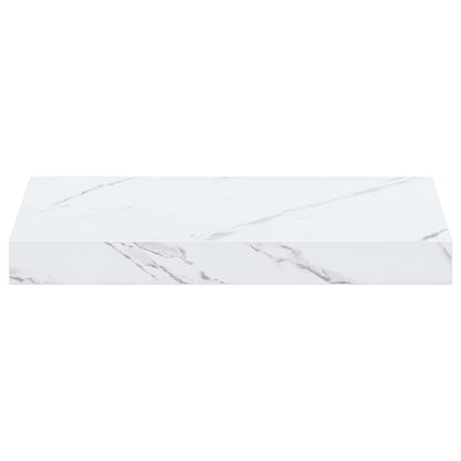 vidaXL Wall Shelf 2 pcs White Marble 40 x 23.5 x 4 cm Engineered Wood