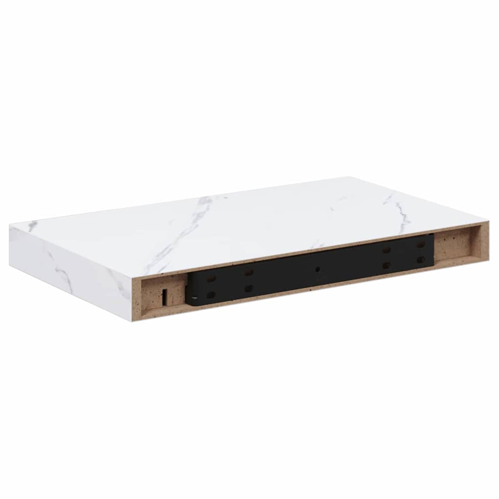 vidaXL Wall Shelf 4 pcs White Marble 40 x 23.5 x 4 cm Engineered Wood