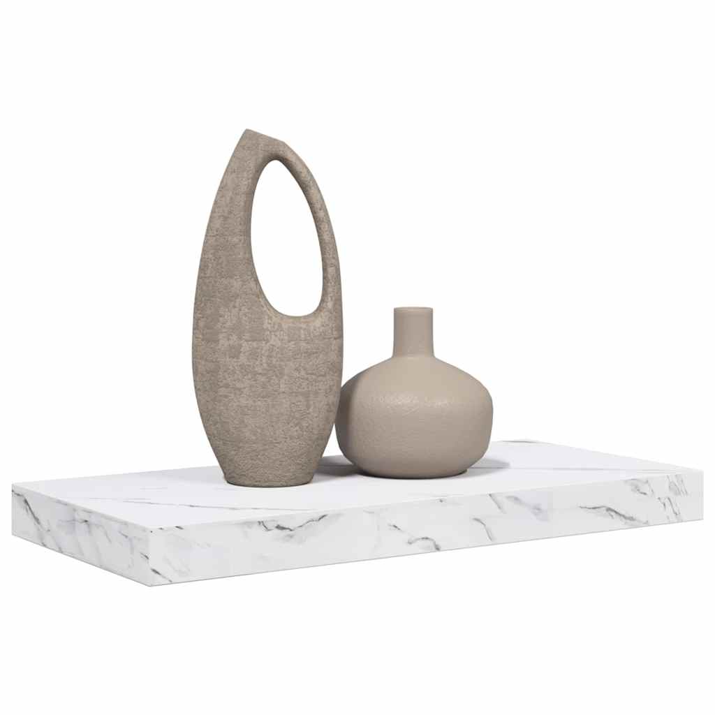 vidaXL Wall Shelf White Marble 50 x 23 x 4 cm Engineered Wood