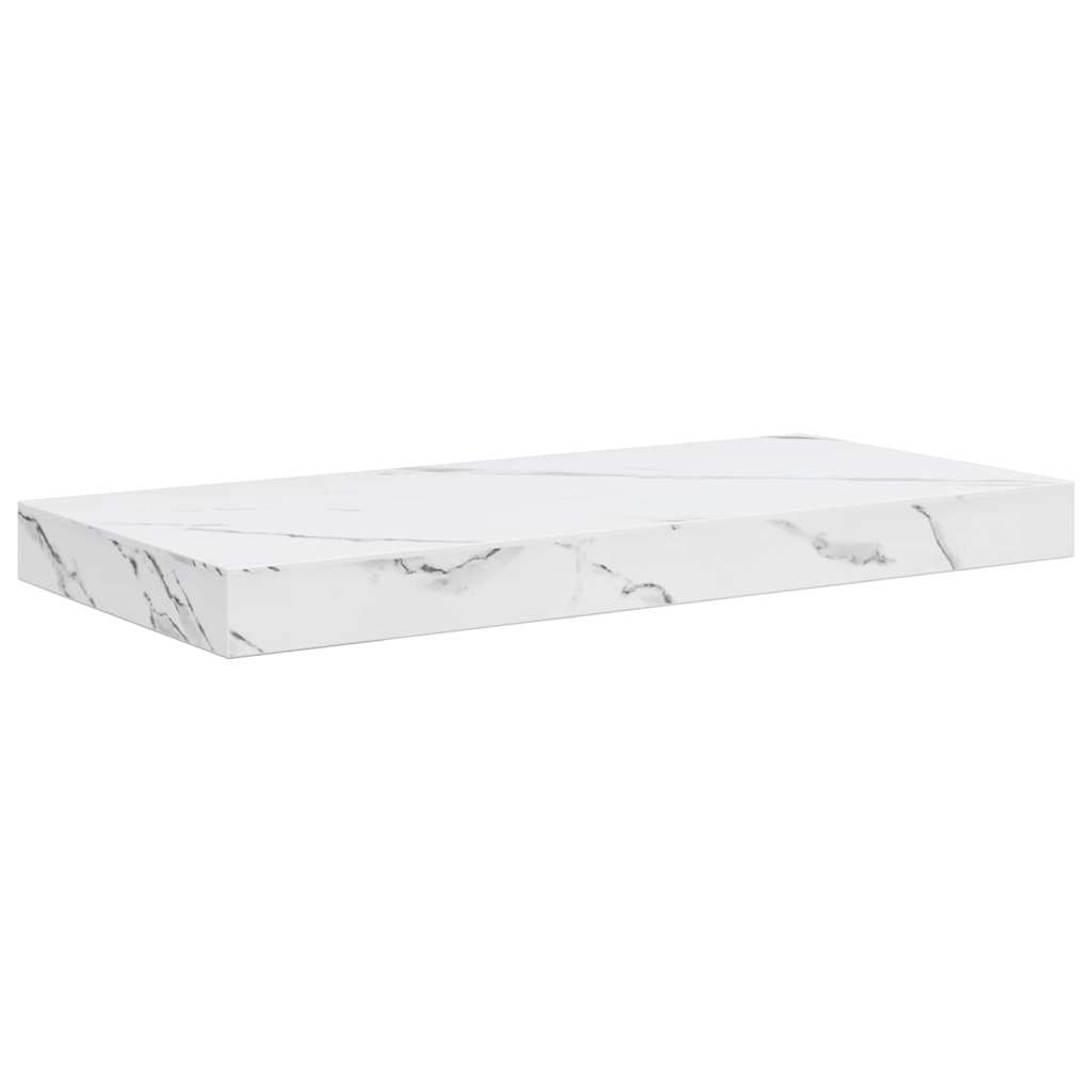 vidaXL Wall Shelf 2 pcs White Marble 50 x 23.5 x 4 cm Engineered Wood