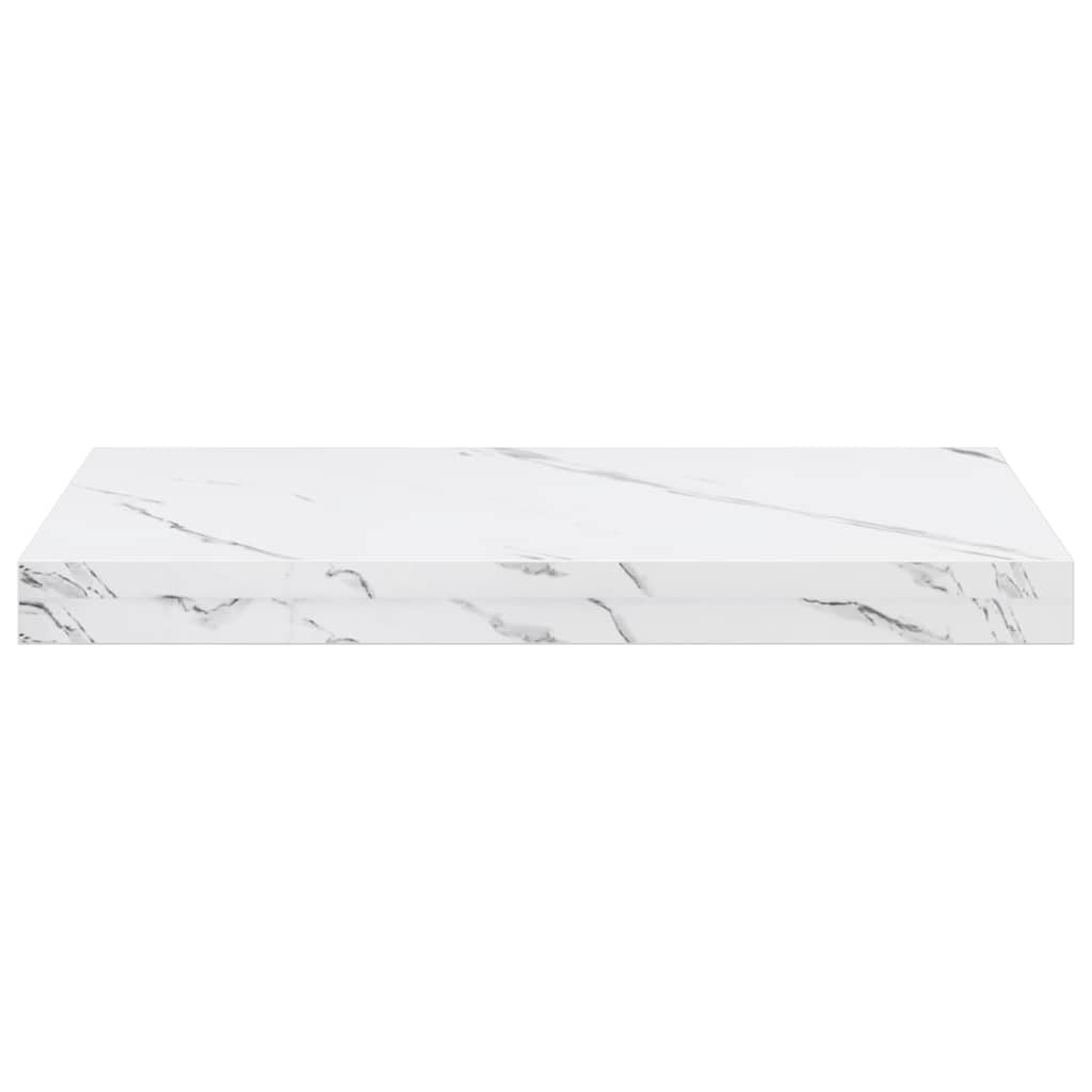 vidaXL Wall Shelf 2 pcs White Marble 50 x 23.5 x 4 cm Engineered Wood