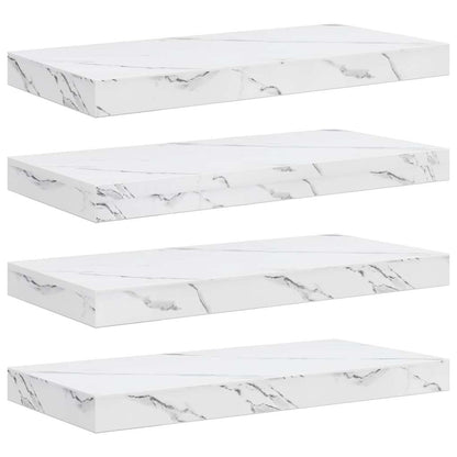vidaXL Wall Shelf 4 pcs White Marble 50 x 23.5 x 3.8 cm