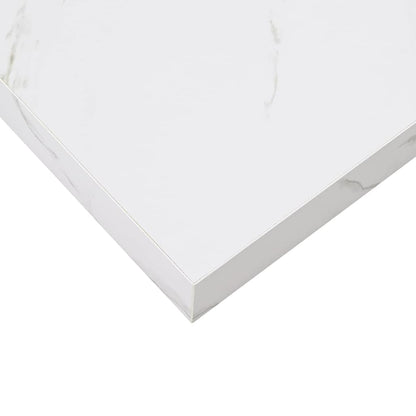 vidaXL Wall Shelf Wall-Mounted White Marble 60 x 23.5 x 3.8 cm