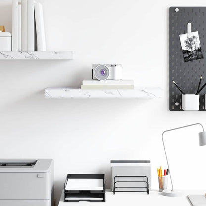 vidaXL Wall Shelf Wall-Mounted White Marble 60 x 23.5 x 3.8 cm
