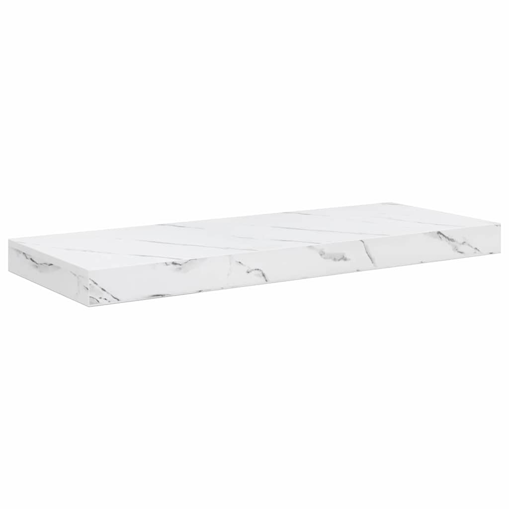 vidaXL Wall Shelf Wall-Mounted White Marble 60 x 23.5 x 3.8 cm