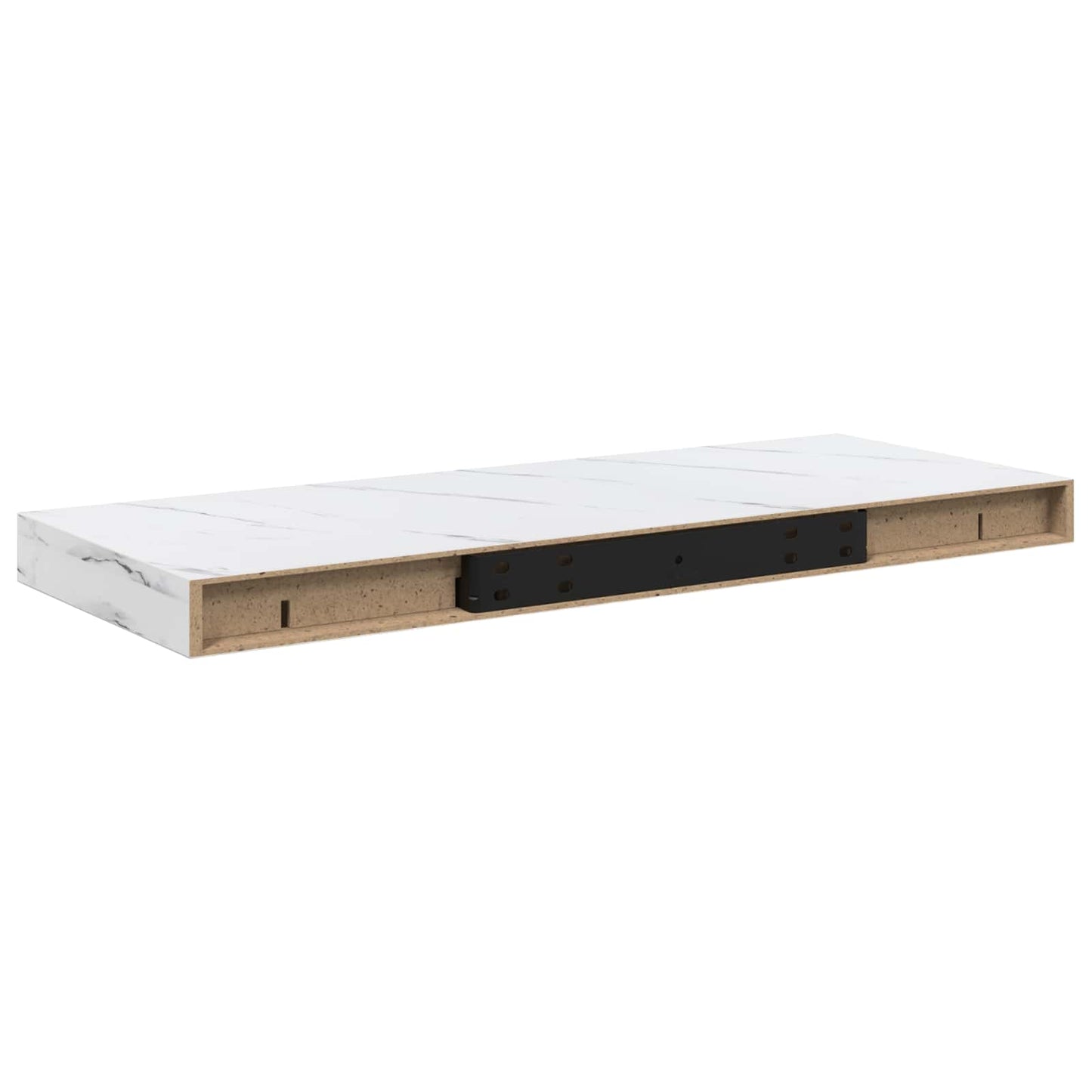vidaXL Wall Shelf Wall-Mounted White Marble 60 x 23.5 x 3.8 cm