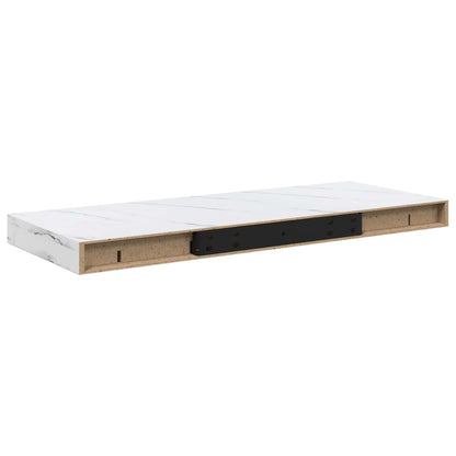 vidaXL Wall Shelf Wall-Mounted White Marble 60 x 23.5 x 3.8 cm