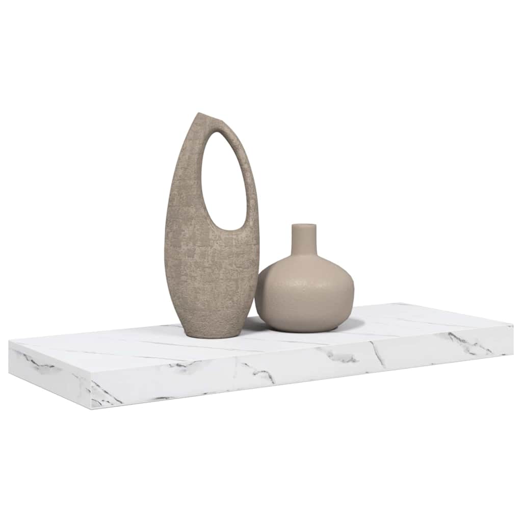 vidaXL Wall Shelf Wall-Mounted White Marble 60 x 23.5 x 3.8 cm