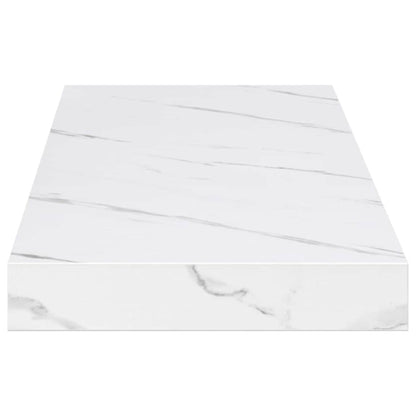 vidaXL Wall Shelf 2 pcs White Marble 80 x 23.5 x 4 cm Engineered Wood
