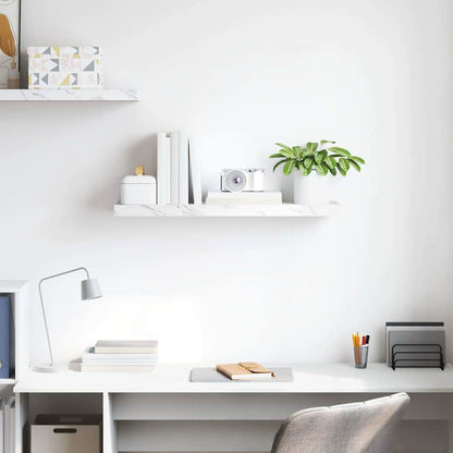 vidaXL Wall Shelf Wall-Mounted White Marble 90 x 23.5 x 3.8 cm
