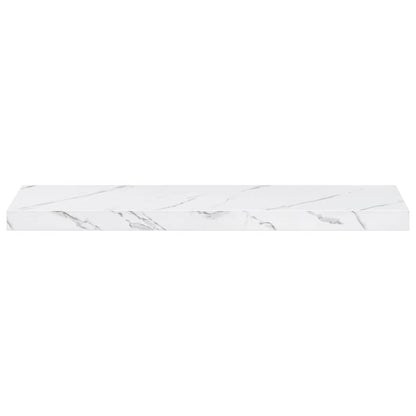vidaXL Wall Shelf 2 pcs White Marble 90 x 23.5 x 4 cm Engineered Wood