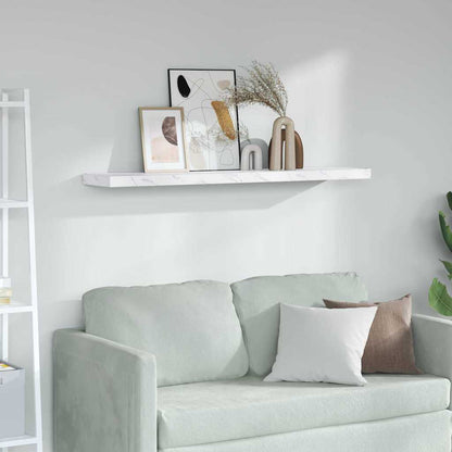 vidaXL Wall Shelf Wall-Mounted White Marble 120 x 23.5 x 3.8 cm
