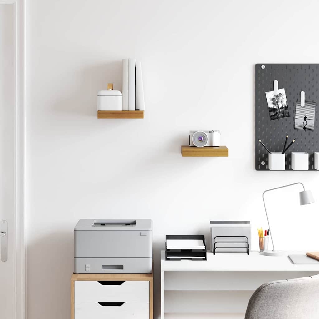 vidaXL Wall Shelf 2 pcs Beige 23 x 23.5 x 4 cm Engineered Wood