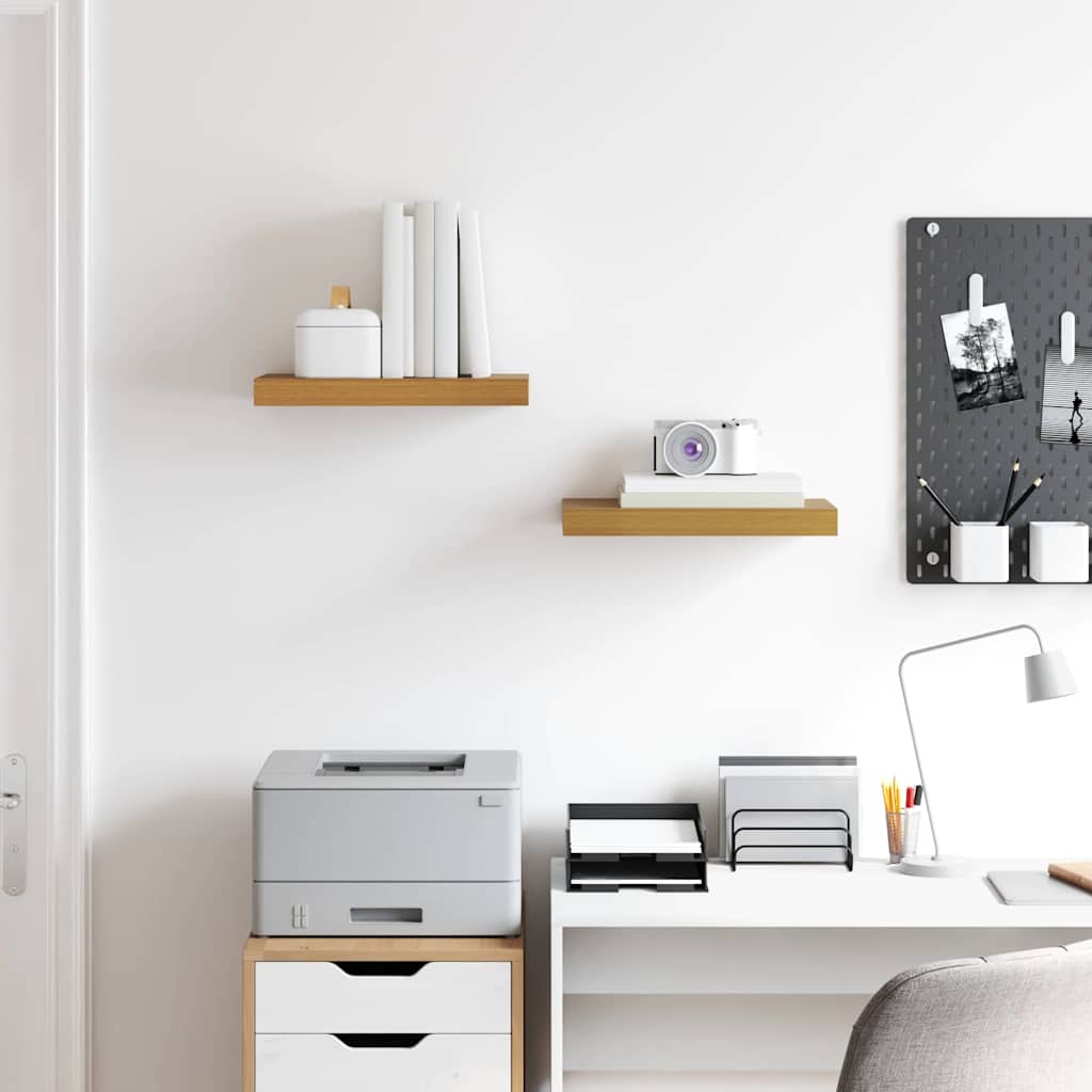 vidaXL Wall Shelf 2 pcs Beige 40 x 23.5 x 3.8 cm Engineered Wood