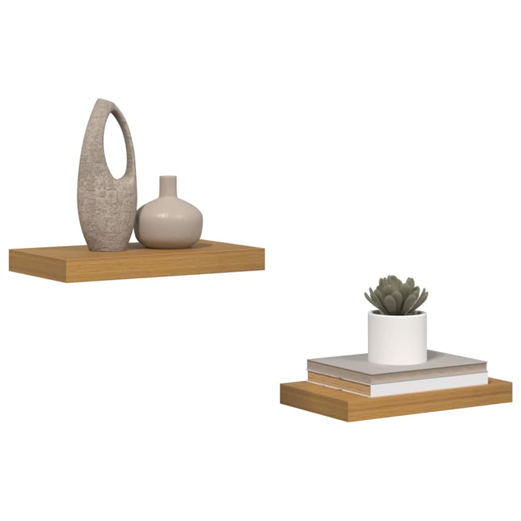 vidaXL Wall Shelf 2 pcs Beige 40 x 23.5 x 4 cm Engineered Wood