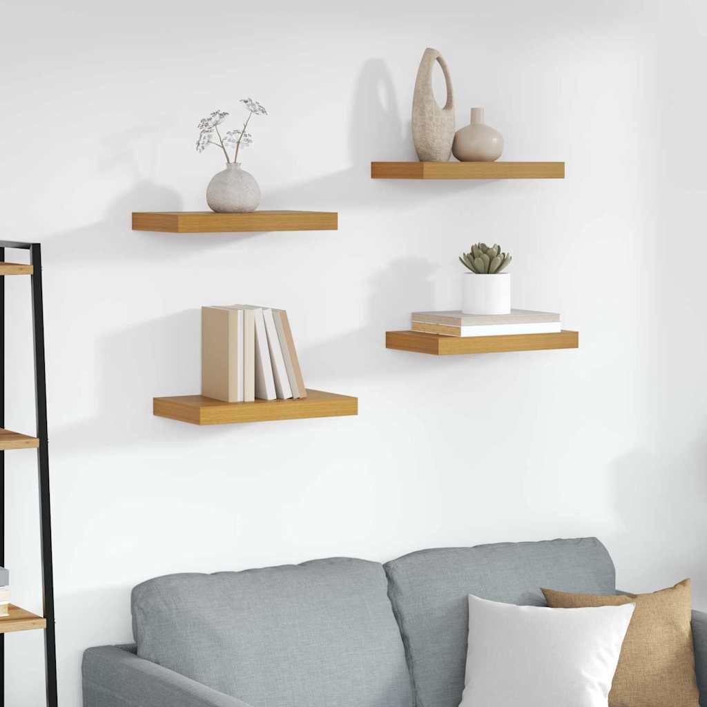 vidaXL Wall Shelf 4 pcs Beige 40 x 23.5 x 3.8 cm Engineered Wood