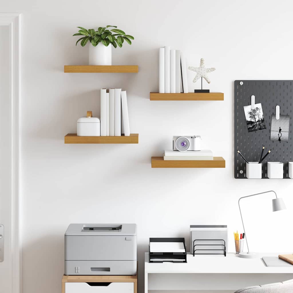vidaXL Wall Shelf 4 pcs Beige 40 x 23.5 x 3.8 cm Engineered Wood