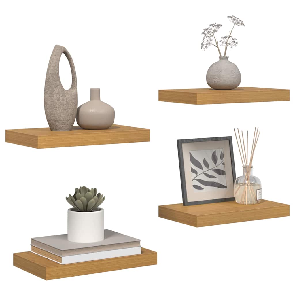vidaXL Wall Shelf 4 pcs Beige 40 x 23.5 x 4 cm Engineered Wood