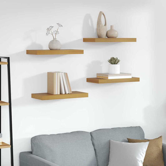 vidaXL Wall Shelf Wall-Mounted 4 pcs Beige 50 x 23.5 x 4 cm
