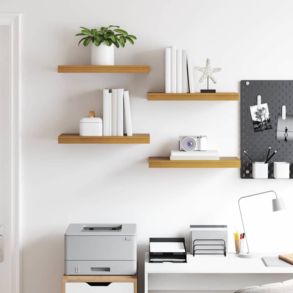 vidaXL Wall Shelf Wall-Mounted 4 pcs Beige 50 x 23.5 x 4 cm