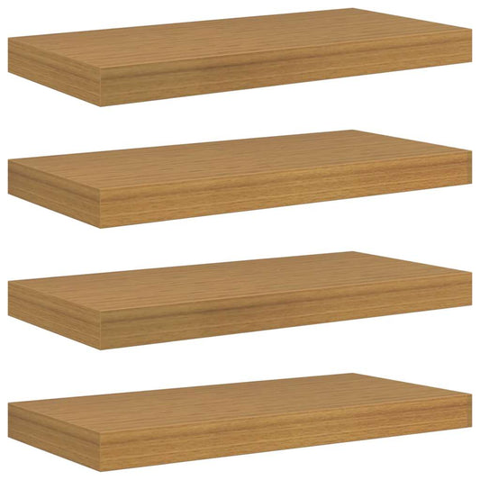 vidaXL Wall Shelf Wall-Mounted 4 pcs Beige 50 x 23.5 x 4 cm
