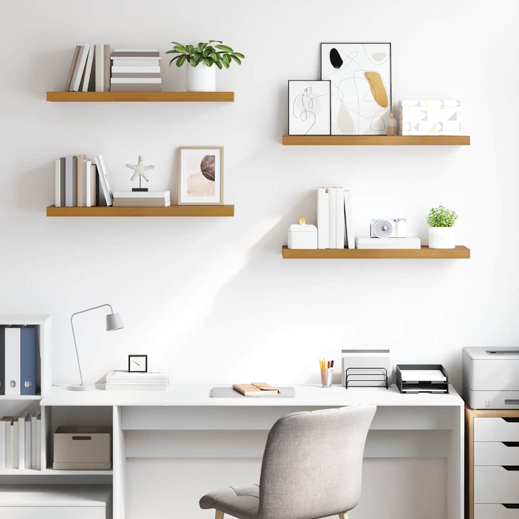 vidaXL Wall Shelf 4 pcs Beige 80 x 23.5 x 4 cm Engineered Wood