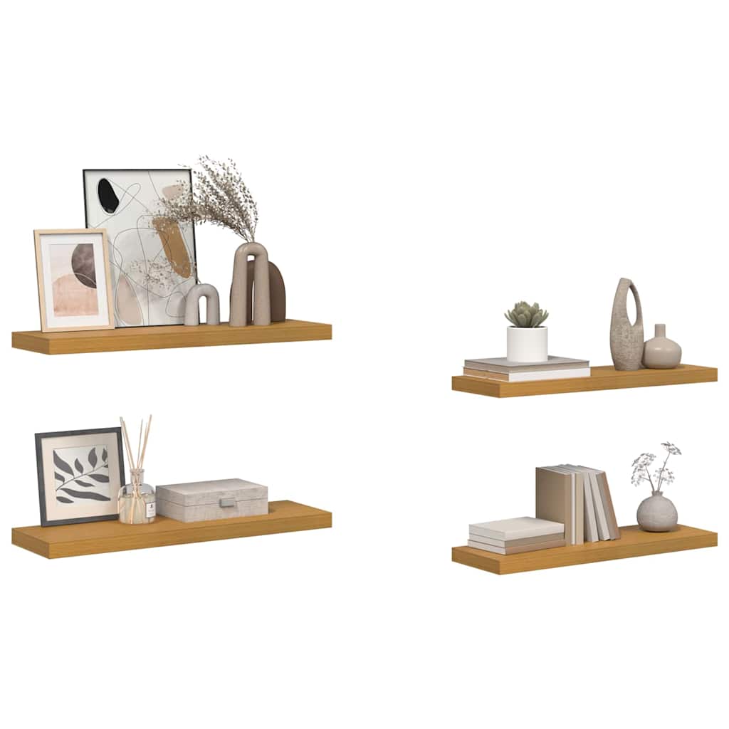 vidaXL Wall Shelf 4 pcs Beige 80 x 23.5 x 4 cm Engineered Wood