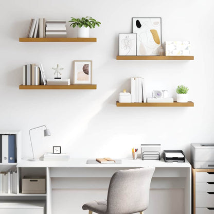 vidaXL Wall Shelf 4 pcs Beige 90 x 23.5 x 4 cm Engineered Wood