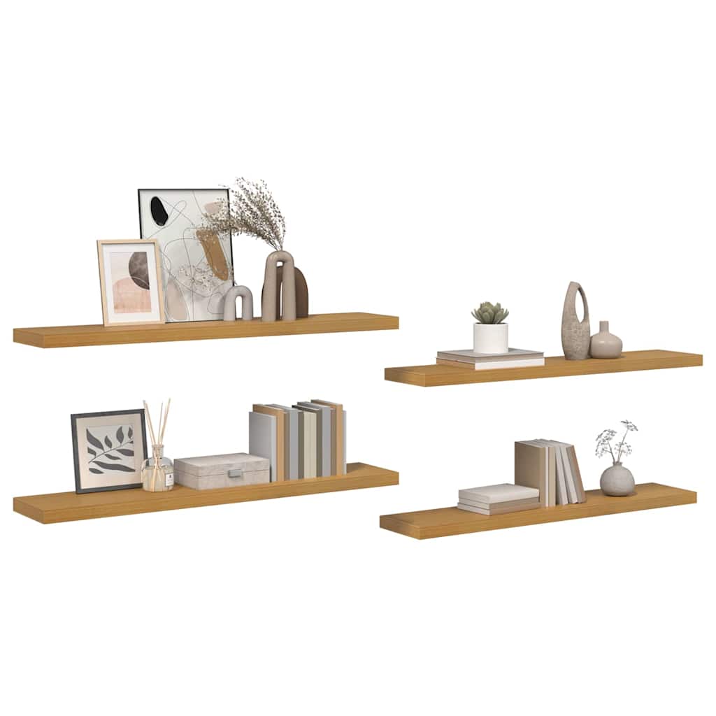 vidaXL Wall Shelf 4 pcs Beige 120 x 23.5 x 4 cm Engineered Wood