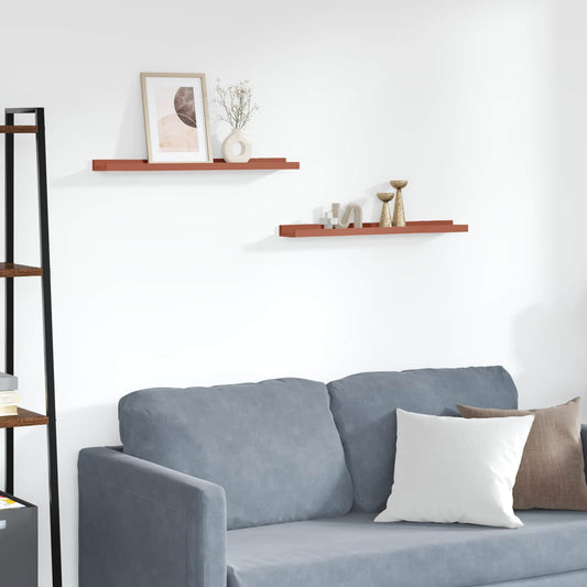 vidaXL Wall Shelf with Shelf 2 pcs Red 60 x 9 x 3 cm Engineered Wood