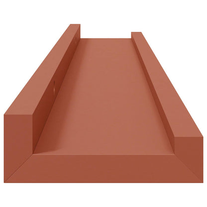vidaXL Wall Shelf with Shelf 2 pcs Red 60 x 9 x 3 cm Engineered Wood