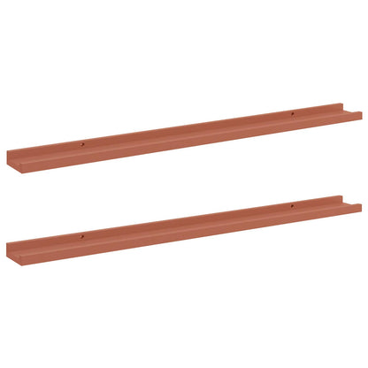 vidaXL Wall Shelf with Shelf 2 pcs Red 100 x 9 x 3 cm Engineered Wood