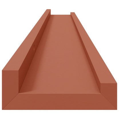 vidaXL Wall Shelf with Shelf 2 pcs Red 100 x 9 x 3 cm Engineered Wood