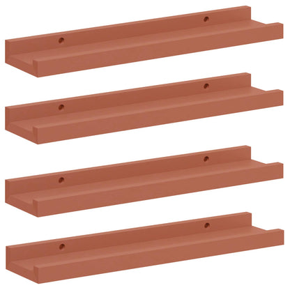 vidaXL Wall Shelf with Shelf 4 pcs Red 40 x 9 x 3 cm Engineered Wood