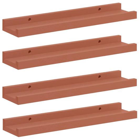 vidaXL Wall Shelf with Shelf 4 pcs Red 40 x 9 x 3 cm Engineered Wood